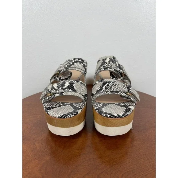 Veronica Beard Welda Snake-Print Platform Slide